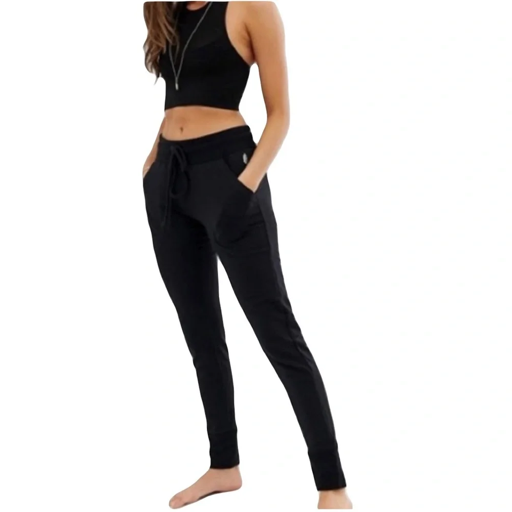 Free People Movement Black Sunny Skinny Jogger Pants Womens Size M Pre Owned
